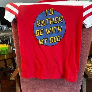 “I’d rather be with my dog” women’s tee